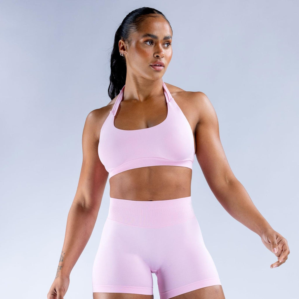 Sculpt Halter Bra (Baby Pink)