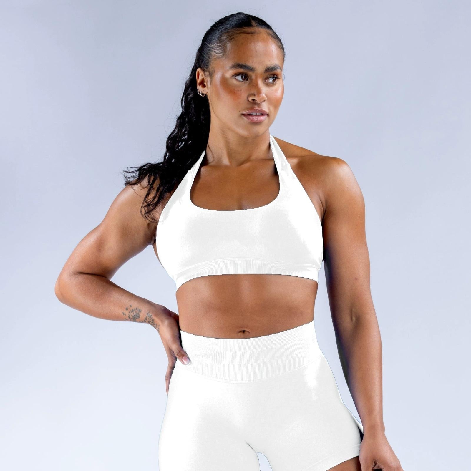 Sculpt Halter Bra (Ivory)