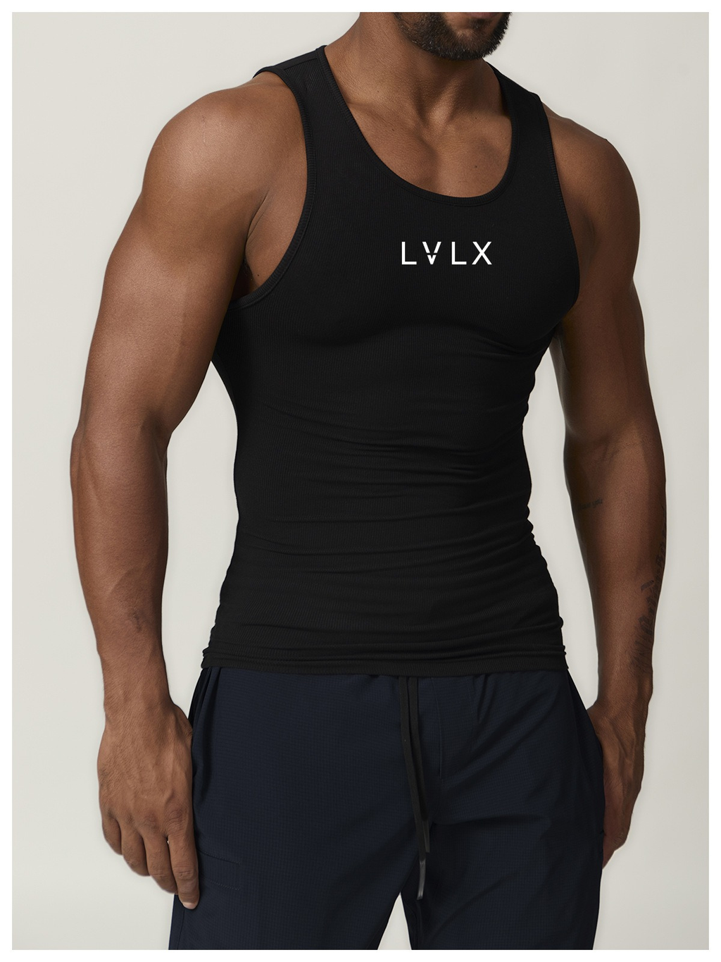 Apex Ribbed Tank (Jet Black)