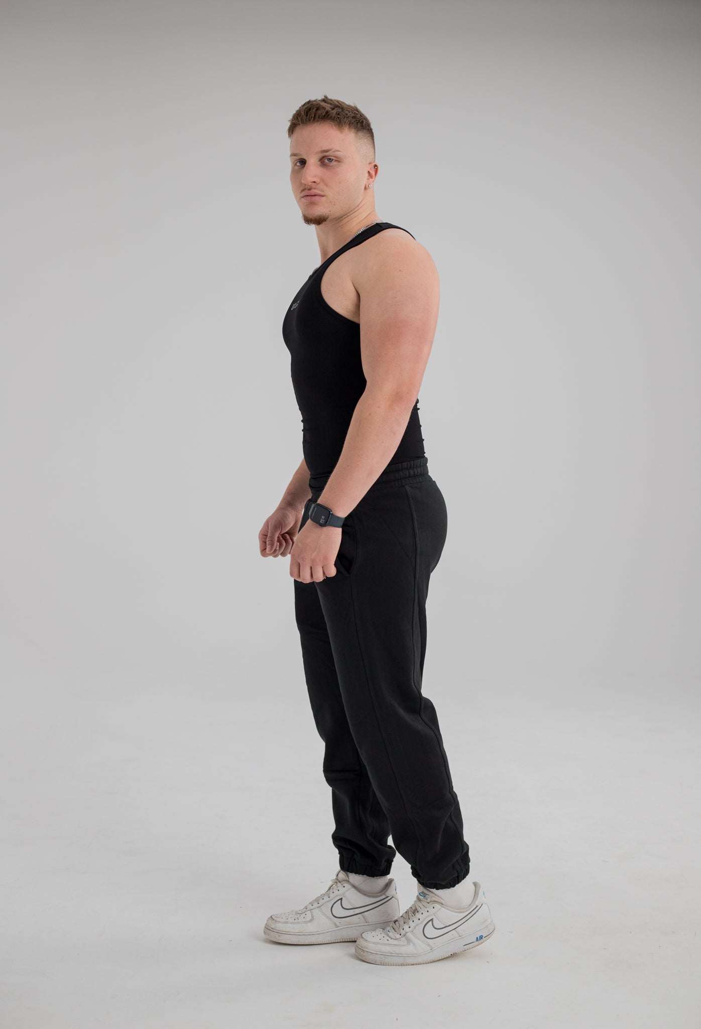 Apex Ribbed Tank (Jet Black)