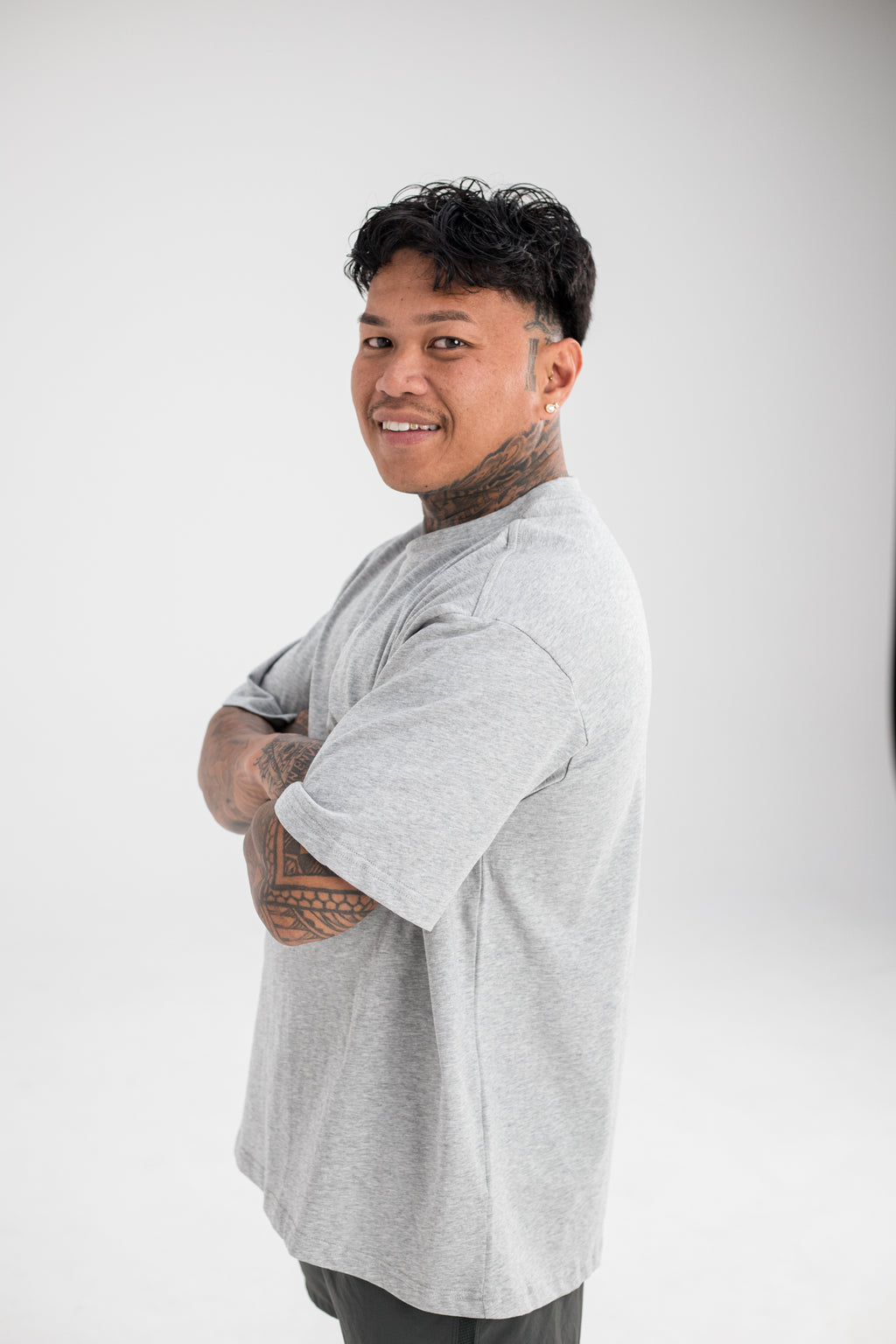 Core Oversized Tee - Men (Ash Grey)