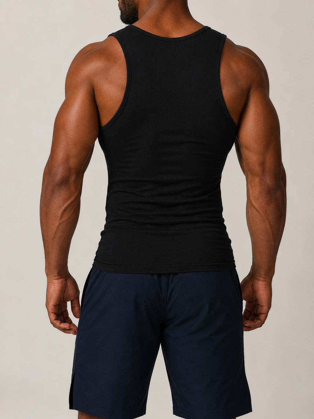 Apex Ribbed Tank (Jet Black)