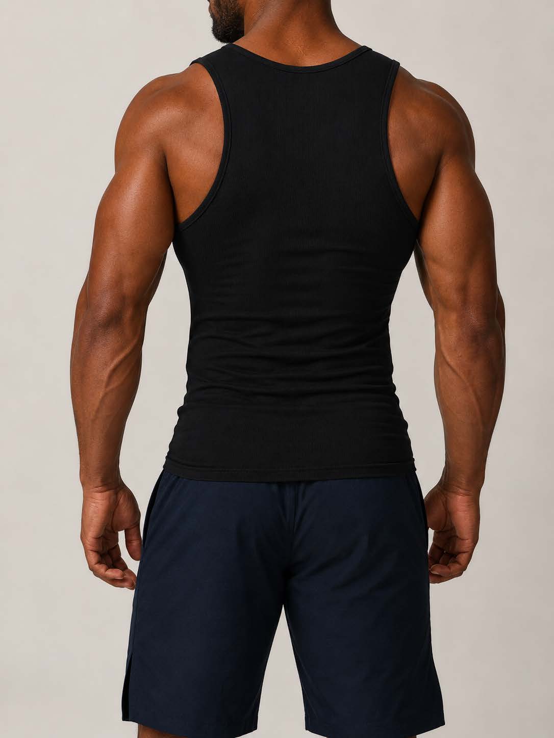 Apex Ribbed Tank (Jet Black)